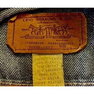 Vintage Levi's Orange Tag Kids Denim Jacket Trucker Style Blue Jean Size 12